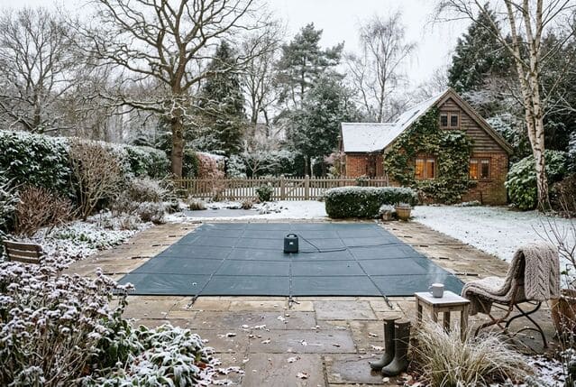 Piscine protégée en hiver