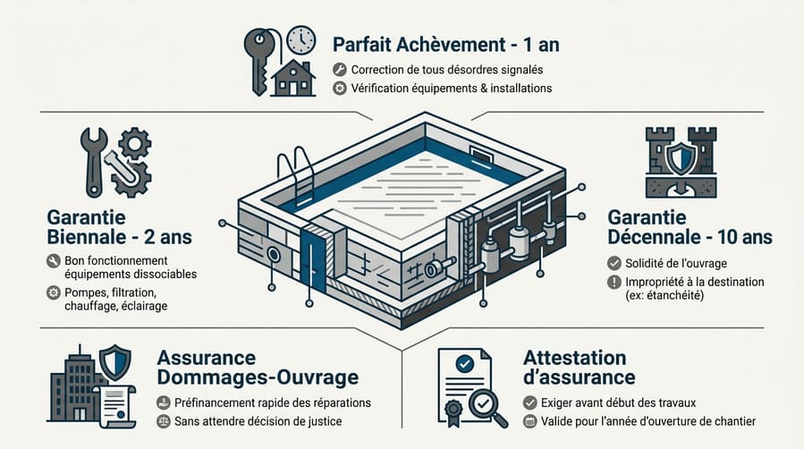 Garanties obligatoires d'un constructeur de piscine